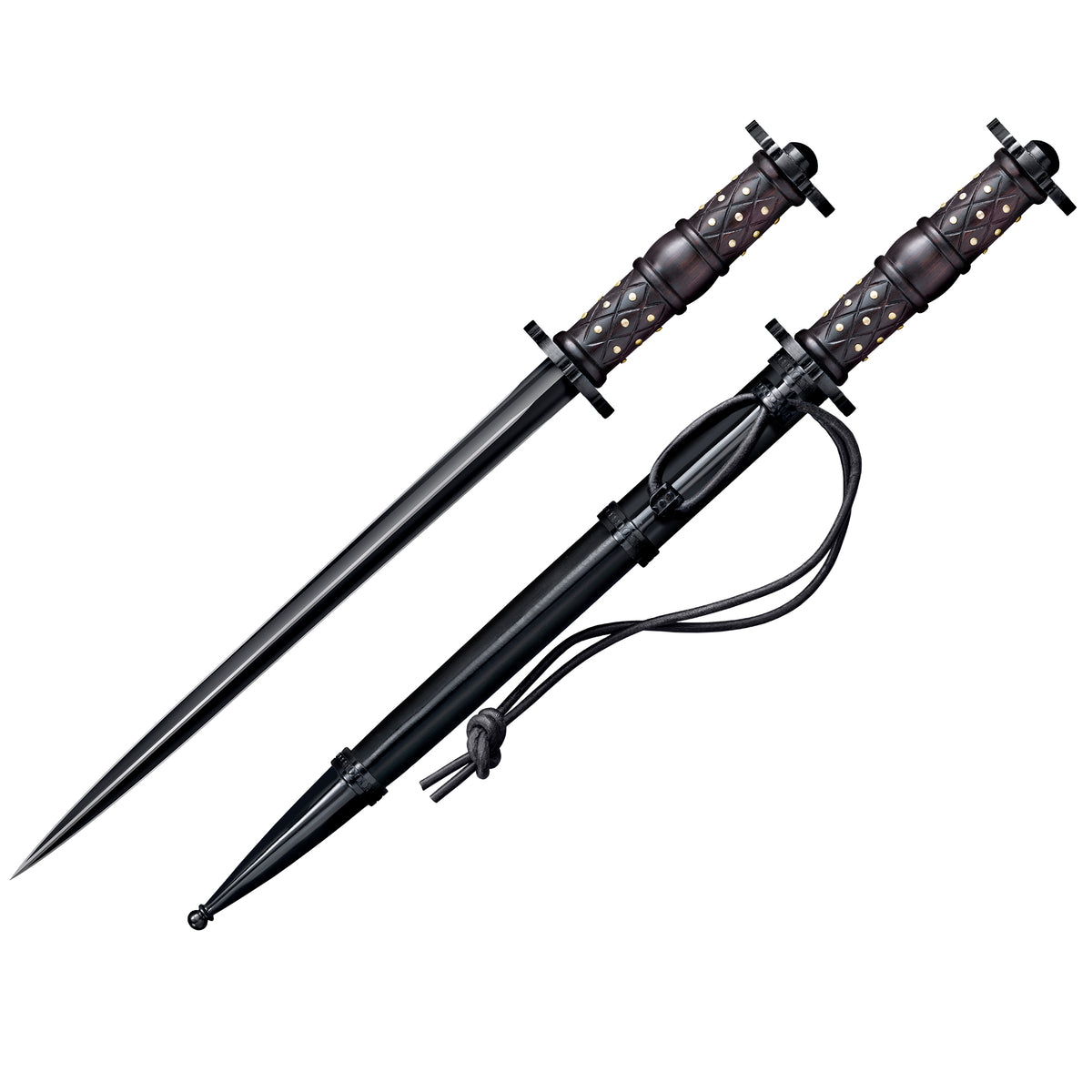 Cold Steel Hand-Carved 16.5-Inch Historical Rondel Straight Pointed Dagger(Used)