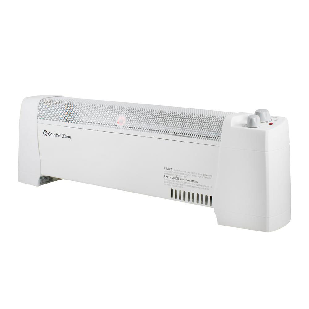 Comfort Zone 1500W Baseboard Convection Space Heater with Thermostat (Open Box)