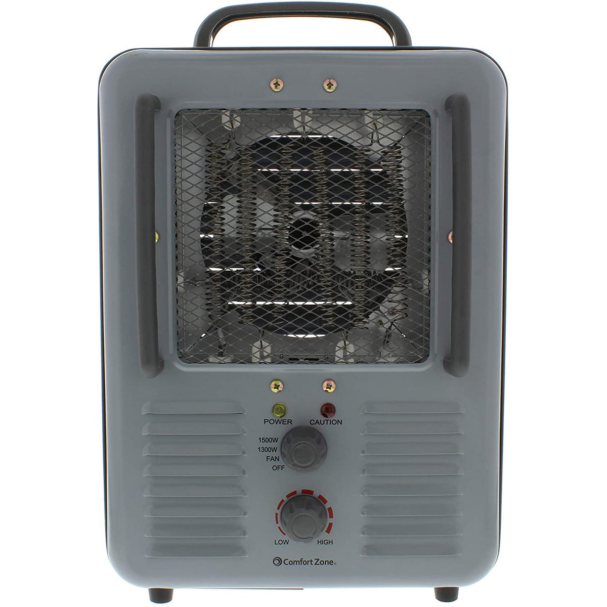 Comfort Zone Compact Electric Utility Space Heater Personal Fan, Gray (Used)