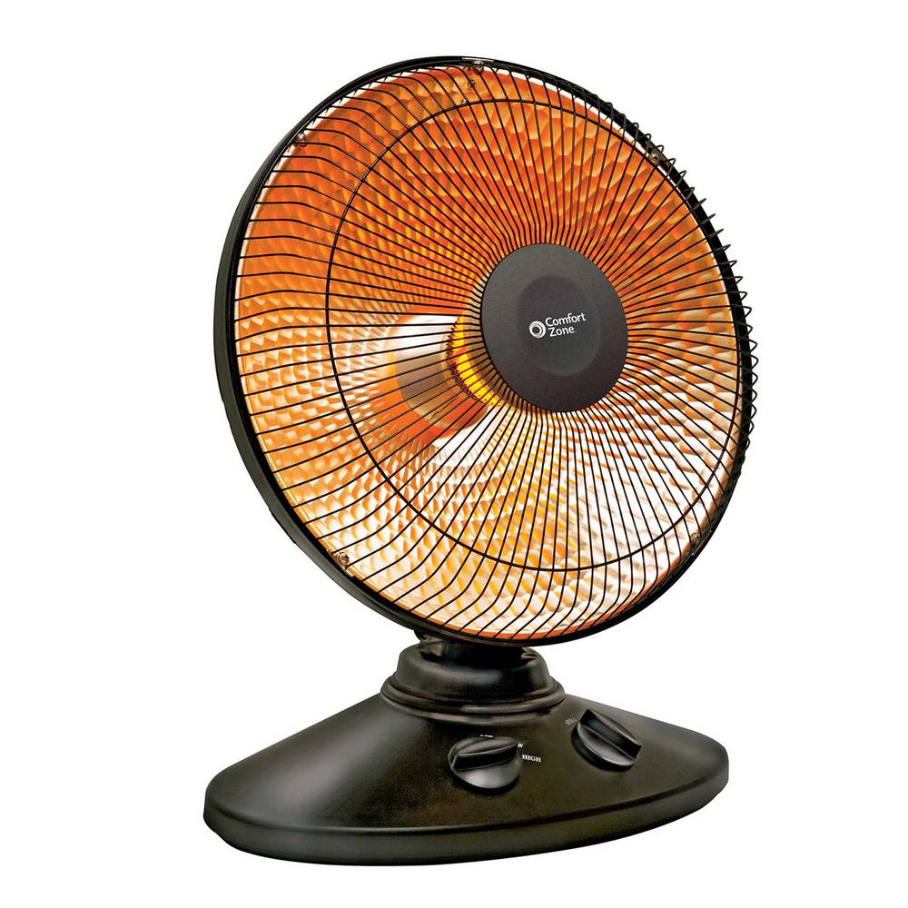 Comfort Zone Portable Electric Oscillating 14" Dish Space Heater (Open Box)