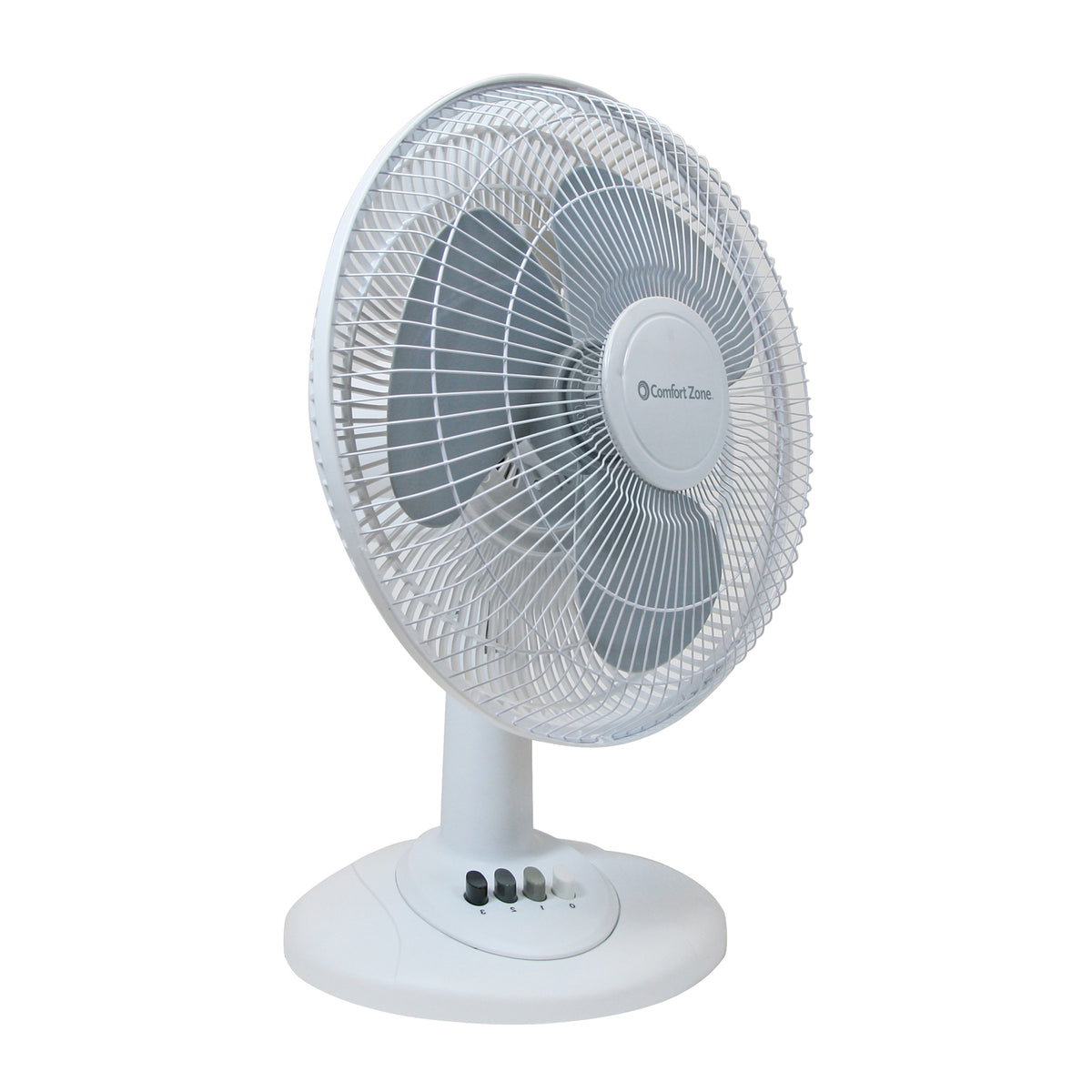 Comfort Zone 16" High-Velocity 3 Speed Oscillating Table Fan, White (Open Box)