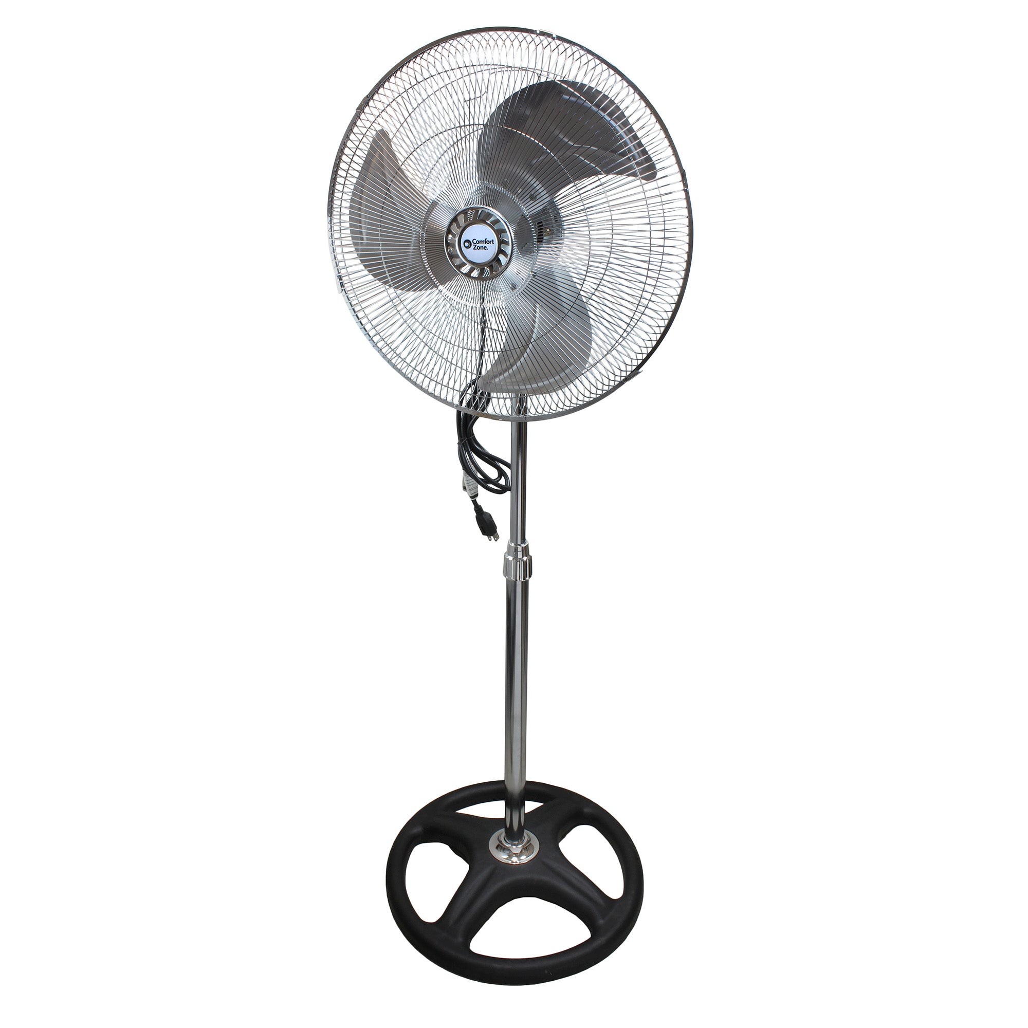 Comfort Zone 18" High-Velocity 3 Speed Industrial Pedestal Fan, Black(For Parts)