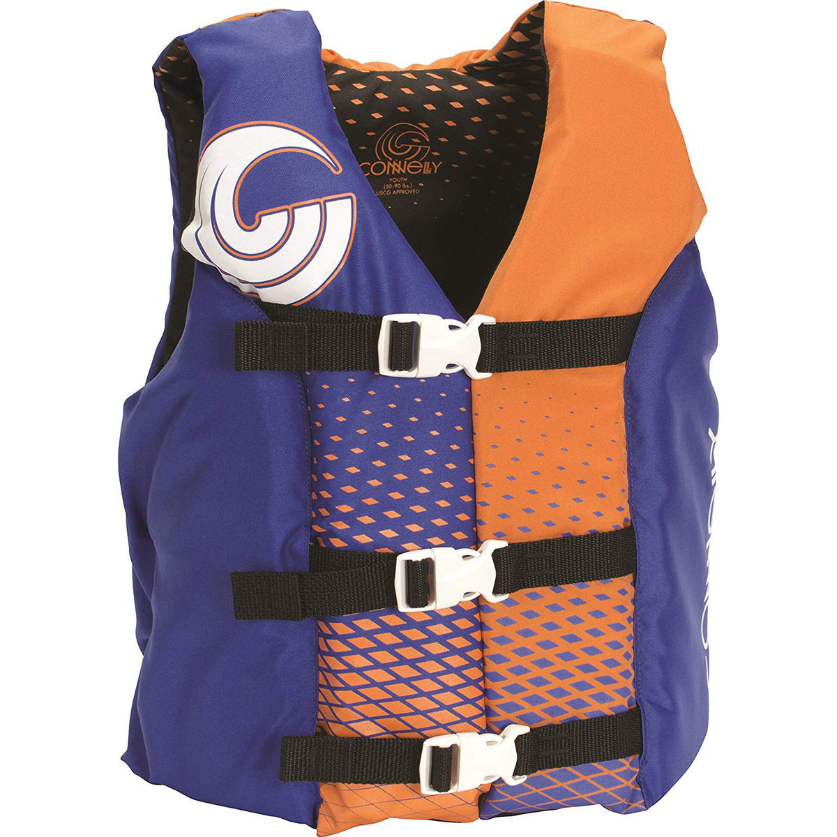 CWB Connelly Coast Guard Approved Nylon Youth Life Jacket, Navy/Orange (OpenBox)