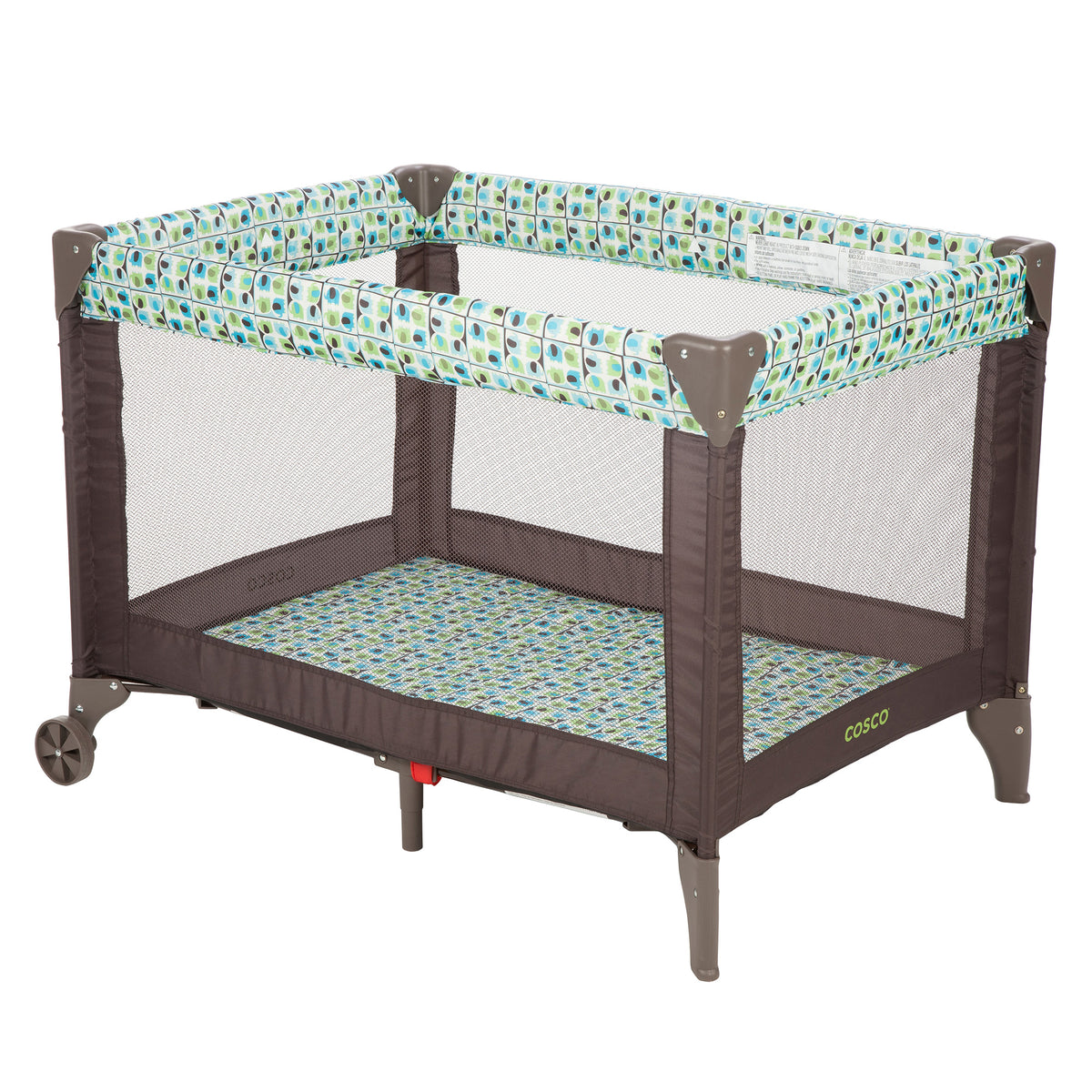 Cosco Funsport Portable Compact Baby Toddler Play Yard w/Wheels, Elephant Square - VMInnovations