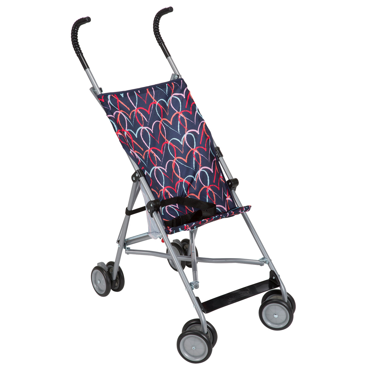Cosco Child Toddler Safe Compact Umbrella Stroller, Chalk Hearts (Open Box)