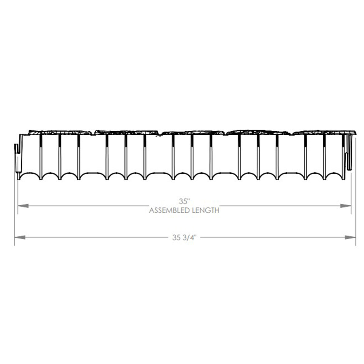 Suncast Quick Edge Resin Material 35 Inch Single Strip Lawn Edging, Flagstone