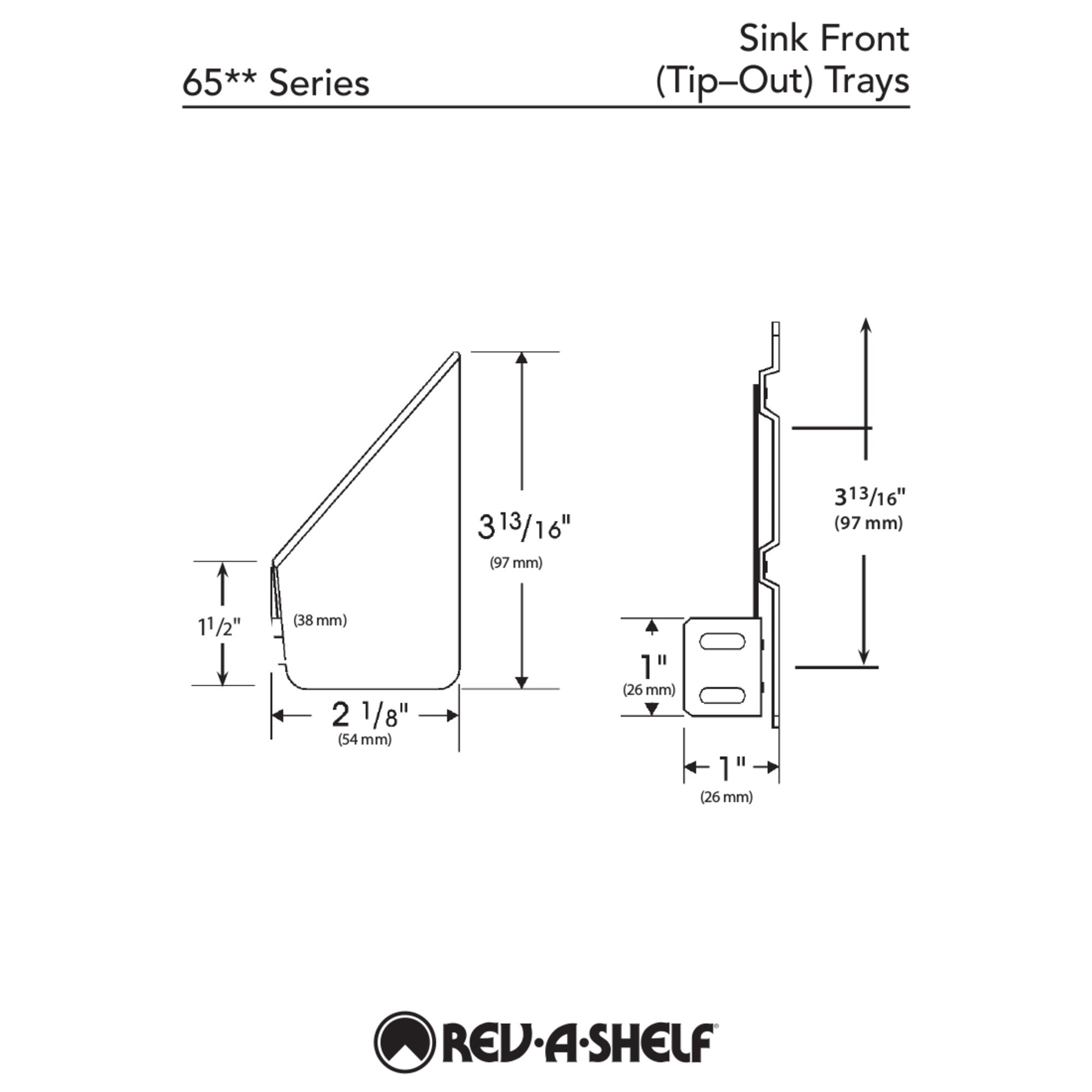Rev-A-Shelf 6572-11-11-52 11" Kitchen Sink Front Tip-Out Trays, White (2 Pack)