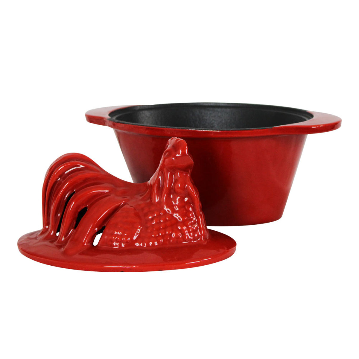 US Stove 1 Quart Cast Iron Wood Stove Steamer Humidifier, Red Chicken (Open Box) - VMInnovations