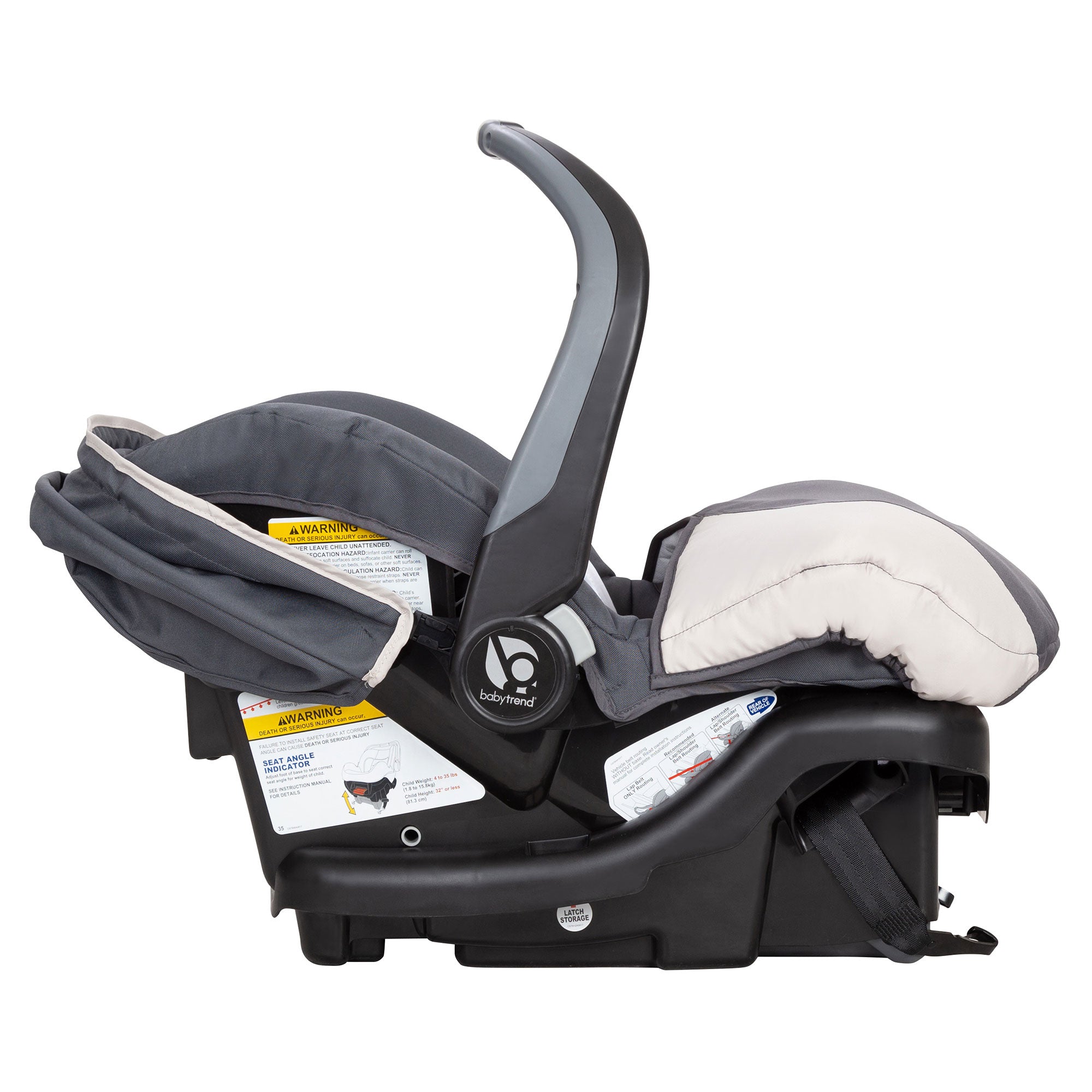 Baby Trend Ally Adjustable 35 Pound Infant Baby Car Seat w/ Base, Gray (2 Pack) - VMInnovations