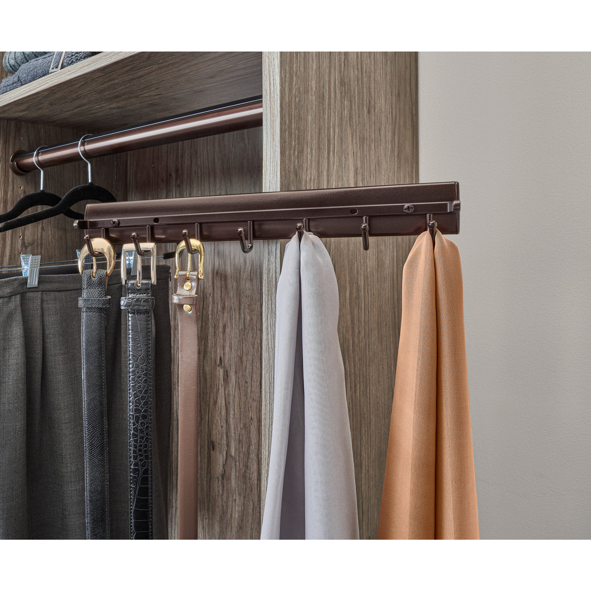 Rev-A-Shelf Sidelines CSWBRSL-14-BZ-1 14 Inch Premiere Swivel Belt Rack, Bronze