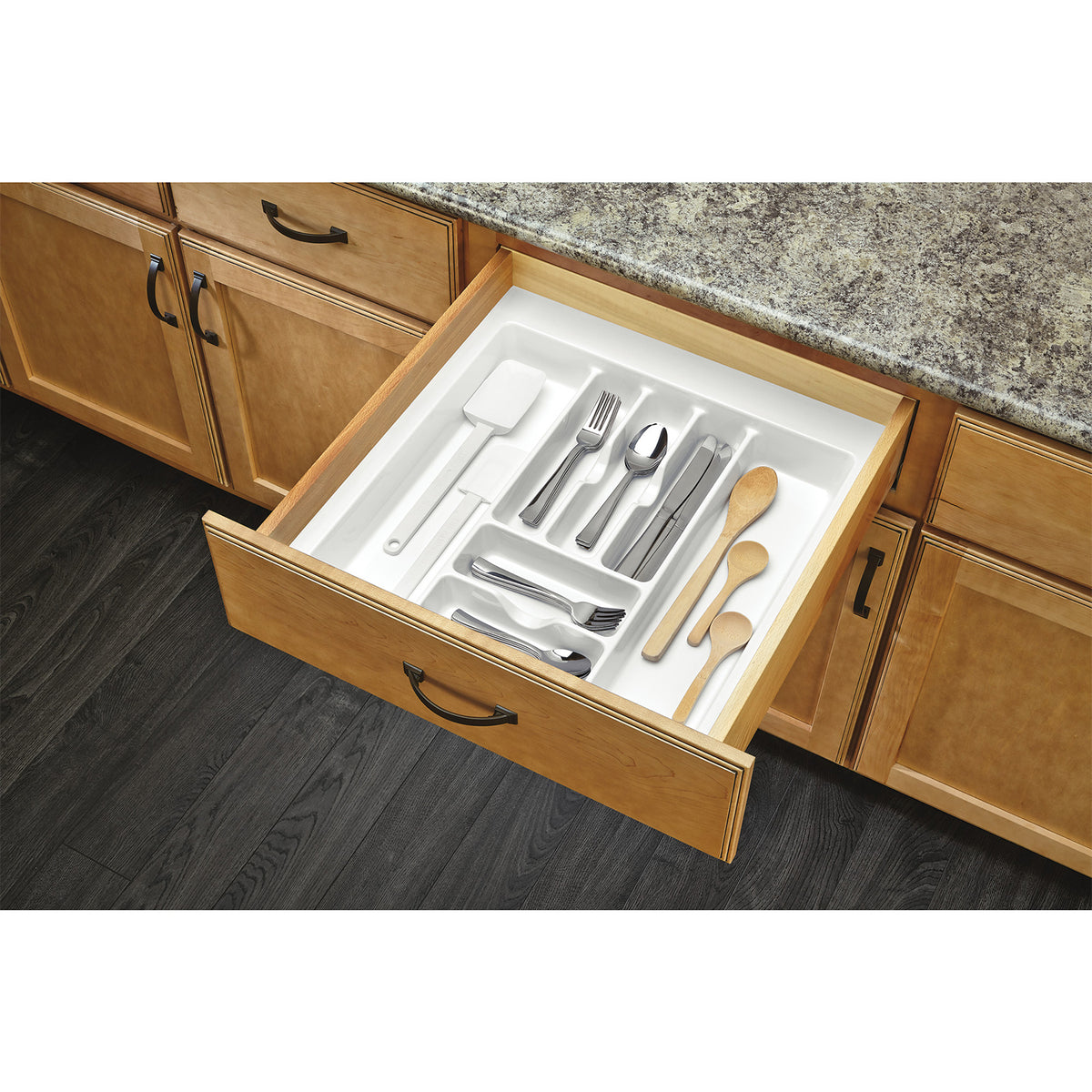 Rev-A-Shelf CT-4W-52 Plastic 7 Compartment Cutlery Tray Insert Organizer, White