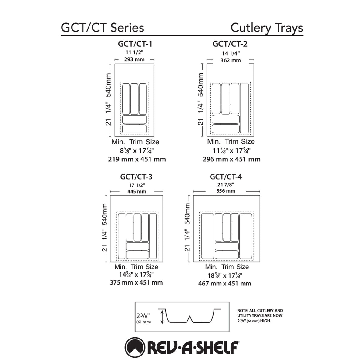 Rev-A-Shelf CT-4W-52 Plastic 7 Compartment Cutlery Tray Insert Organizer, White
