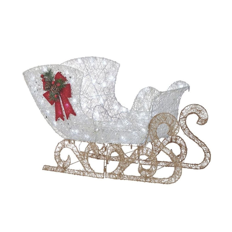 Noma Pre Lit White LED Reindeer and Sleigh Outdoor Holiday Lawn Decor Set (Used)