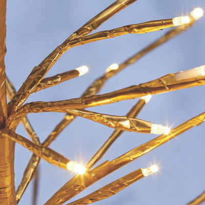 NOMA Pre Lit LED Light Up Outdoor Christmas Lawn Decoration Golden Tree Set