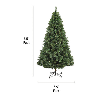 NOMA 6.5 Foot Kawartha Pine Artificial Warm White Light Pre Lit Christmas Tree