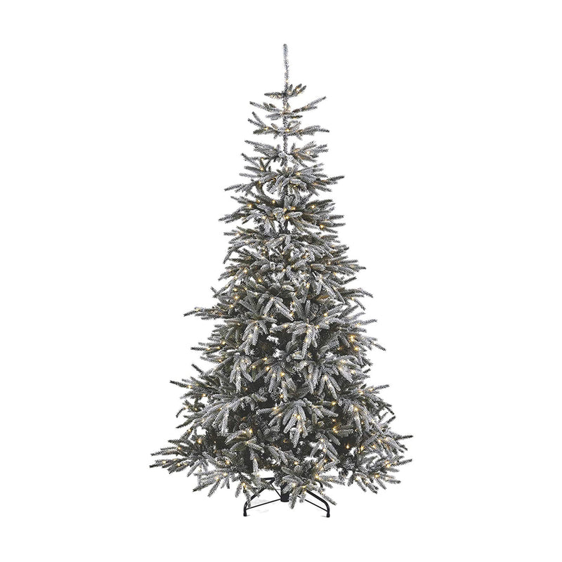 NOMA 7-Ft Artificial Snow Dusted Alpine White LED Pre-Lit Holiday Christmas Tree