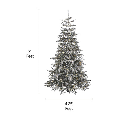 NOMA 7-Ft Snow Dusted Alpine White LED Pre-Lit Holiday Christmas Tree (Open Box)