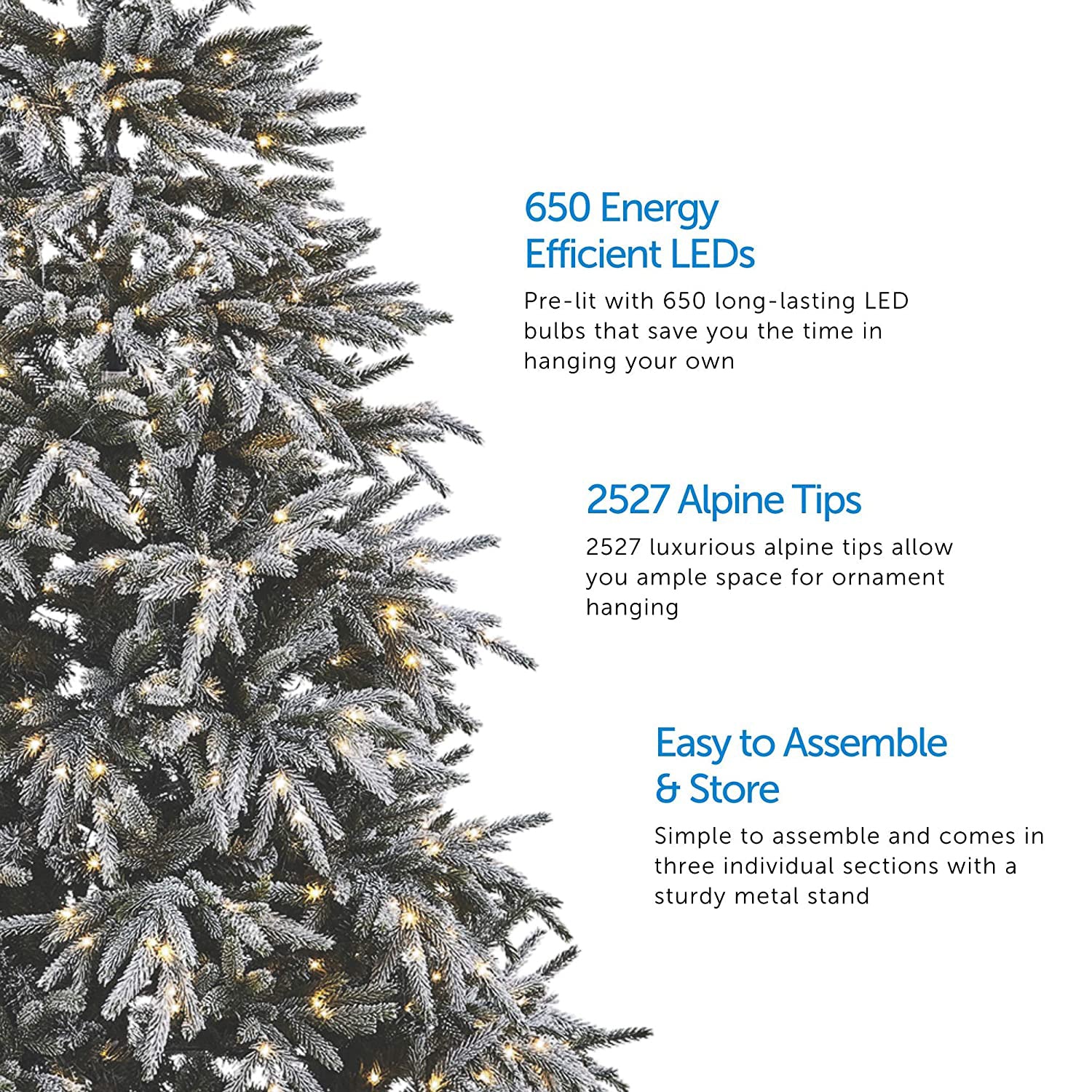 NOMA 7-Ft Snow Dusted Alpine White LED Pre-Lit Holiday Christmas Tree (Open Box)
