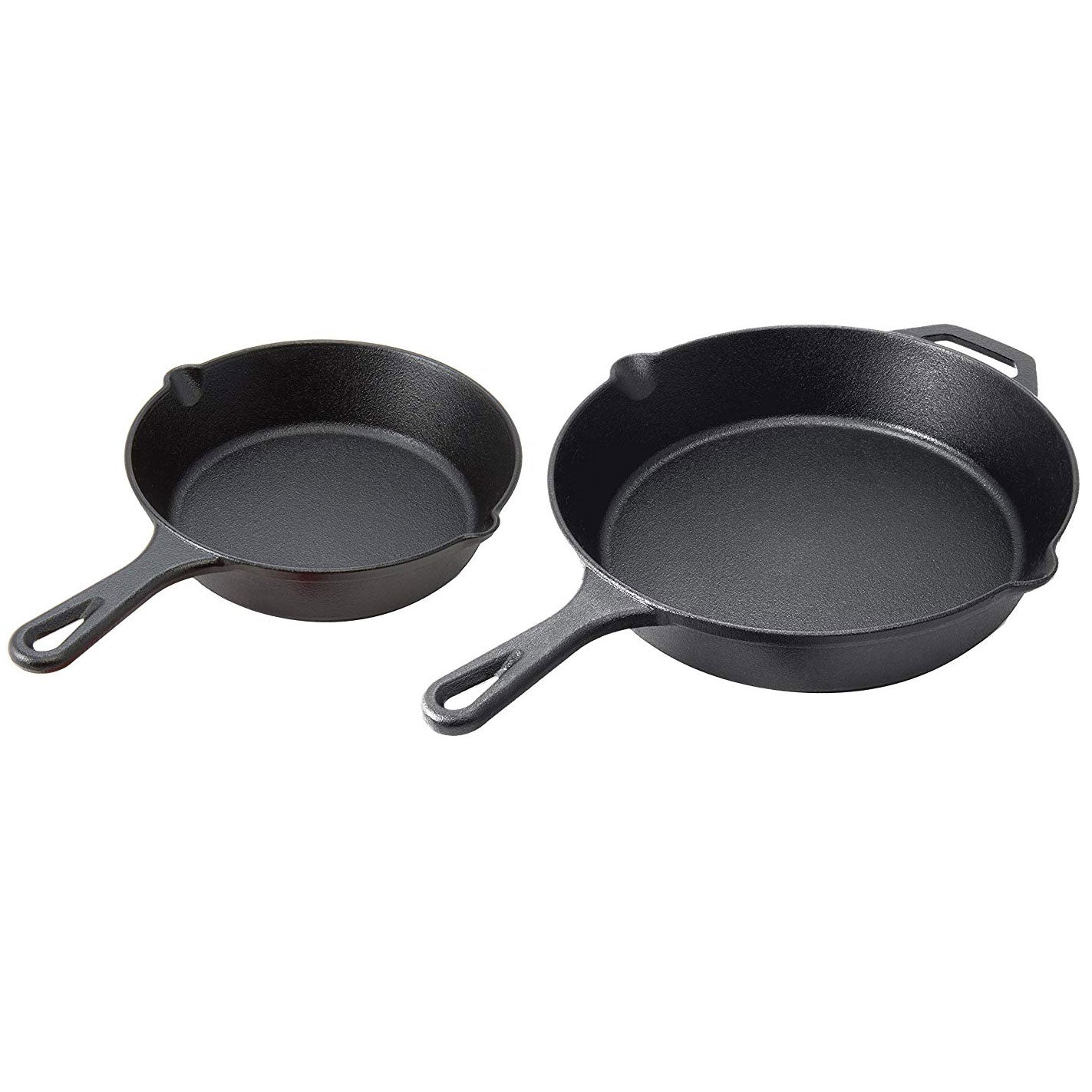 Cuisinel 8 & 10 Inch Pre Seasoned Cast Iron Skillet w/ Handle Cover (Open Box) - VMInnovations
