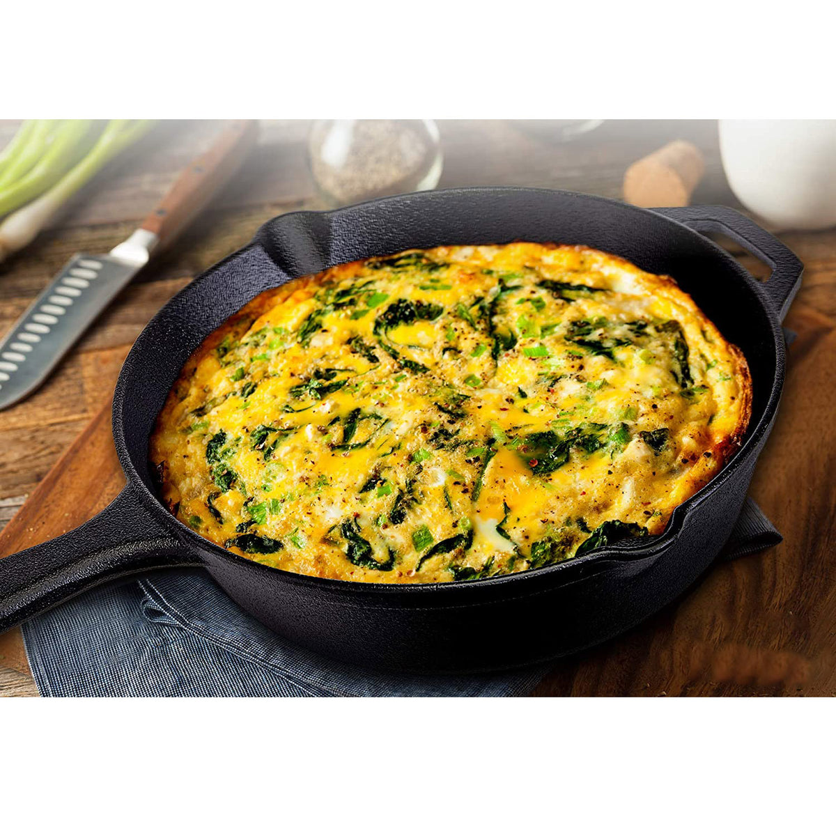 Cuisinel Pre-Seasoned Cast Iron Skillet 3 Multi-Sized Pan Set (Open Box)