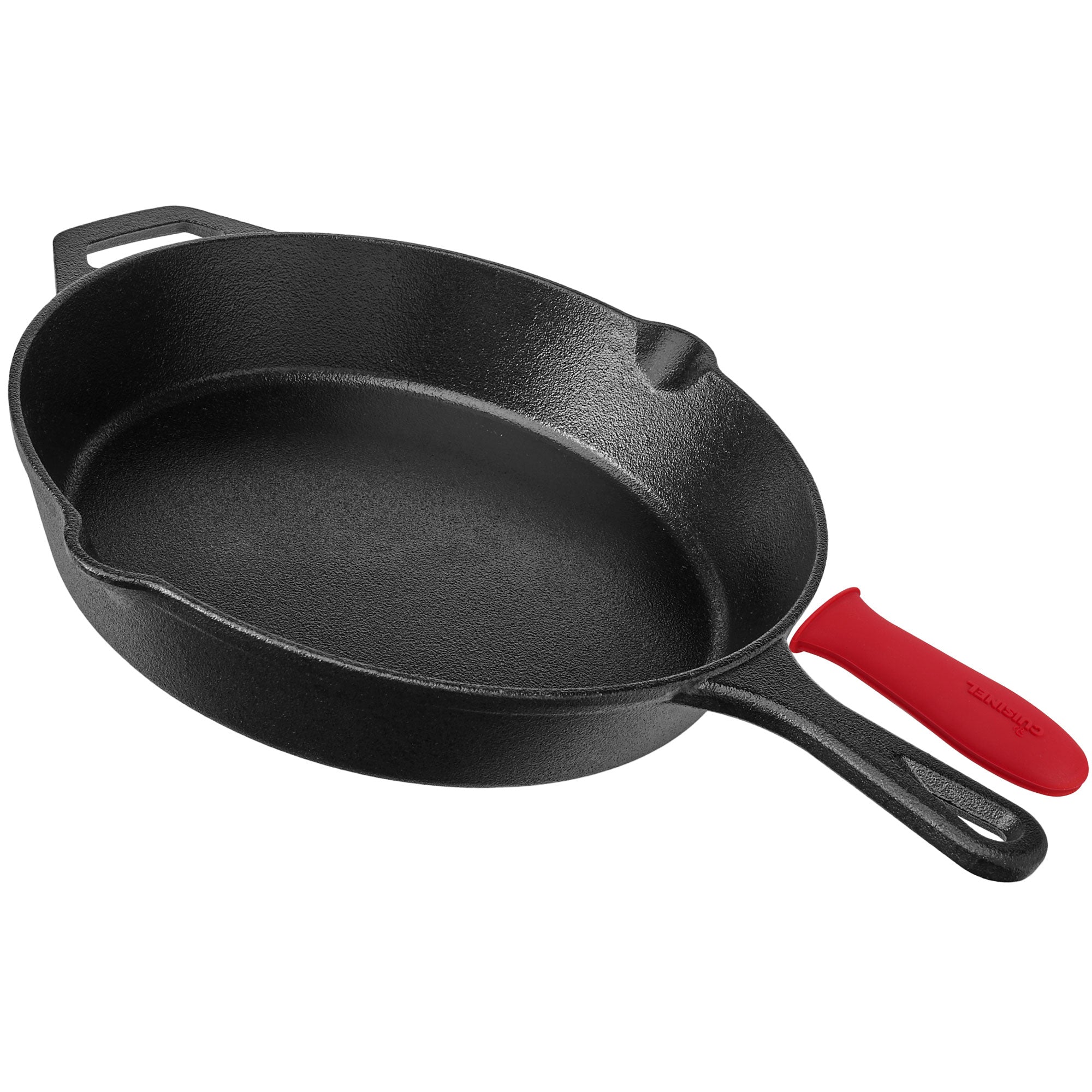 Cuisinel 12 Inch Pre Seasoned Cast Iron Skillet w/ Lid & Handle Cover(For Parts)