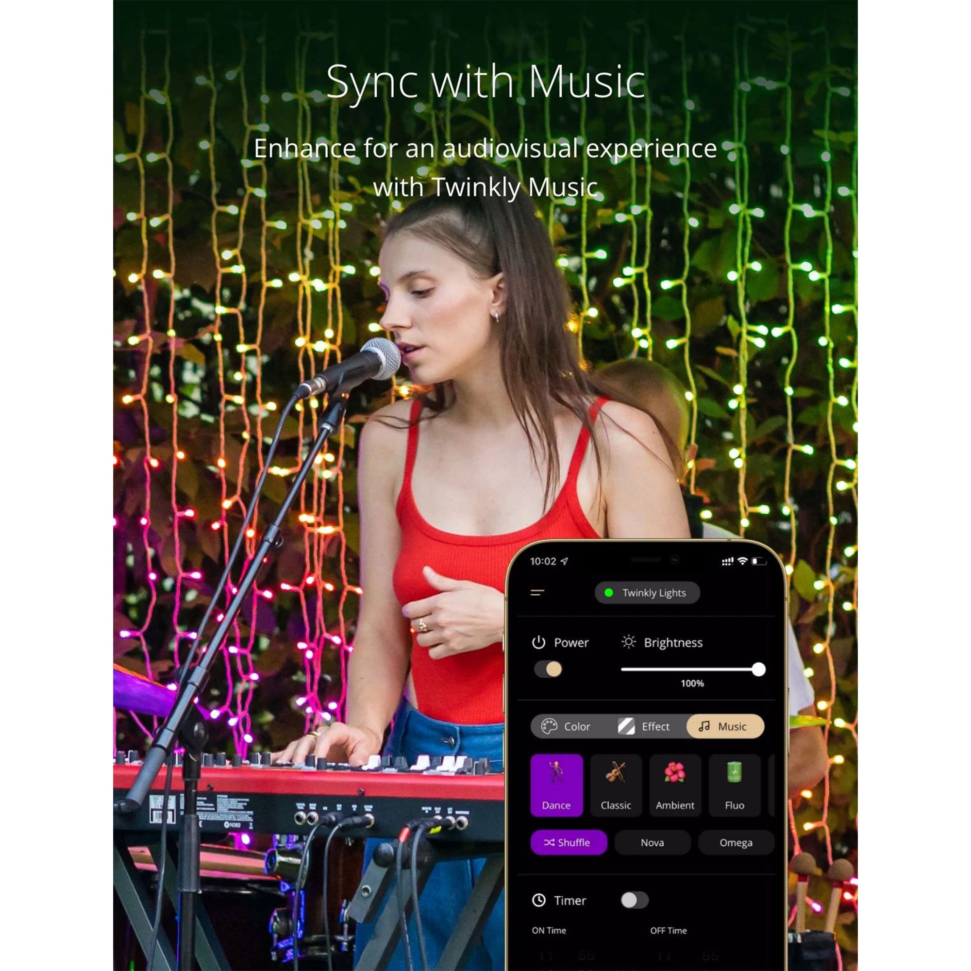 Twinkly Curtain App-Controlled Smart LED Lights 210 RGB+W (Open Box) - VMInnovations
