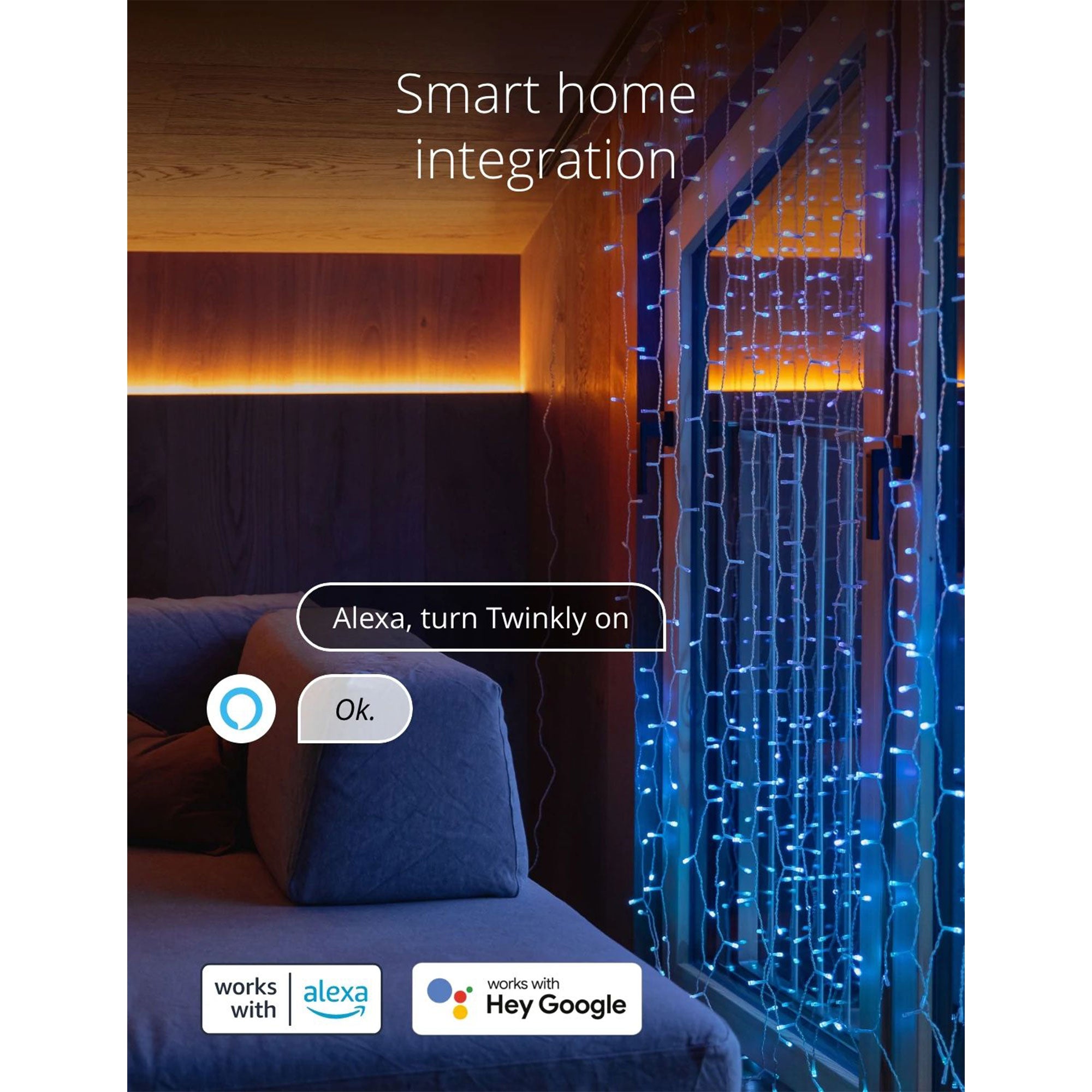 Twinkly Curtain App-Controlled Smart LED Christmas Lights 210 RGB (Open Box) - VMInnovations