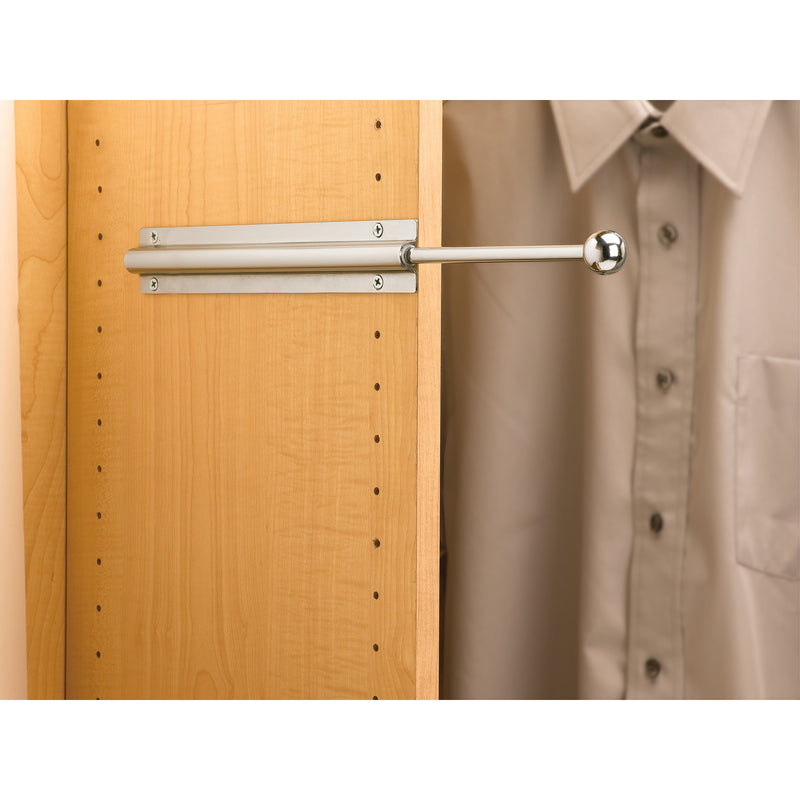 Rev-A-Shelf 6 Inch Extending Metal Closet Valet Clothes Rod, Chrome, CVL-12-CR - VMInnovations