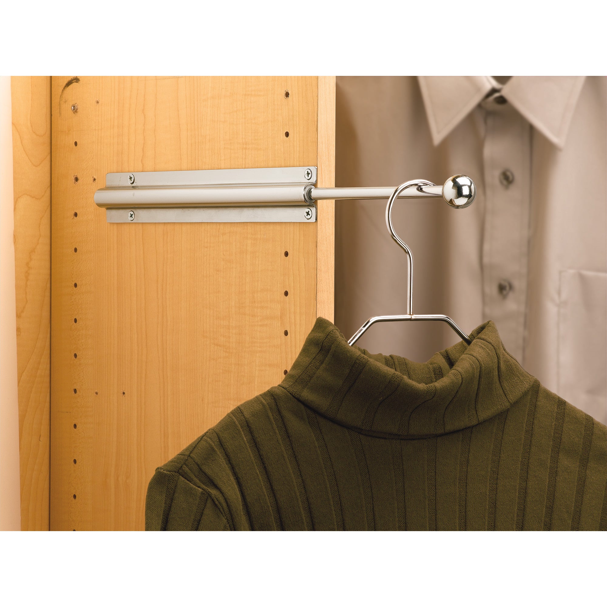 Rev-A-Shelf 6'' Extending Metal Closet Valet Clothes Rod, Chrome, CVL-12-CR - VMInnovations