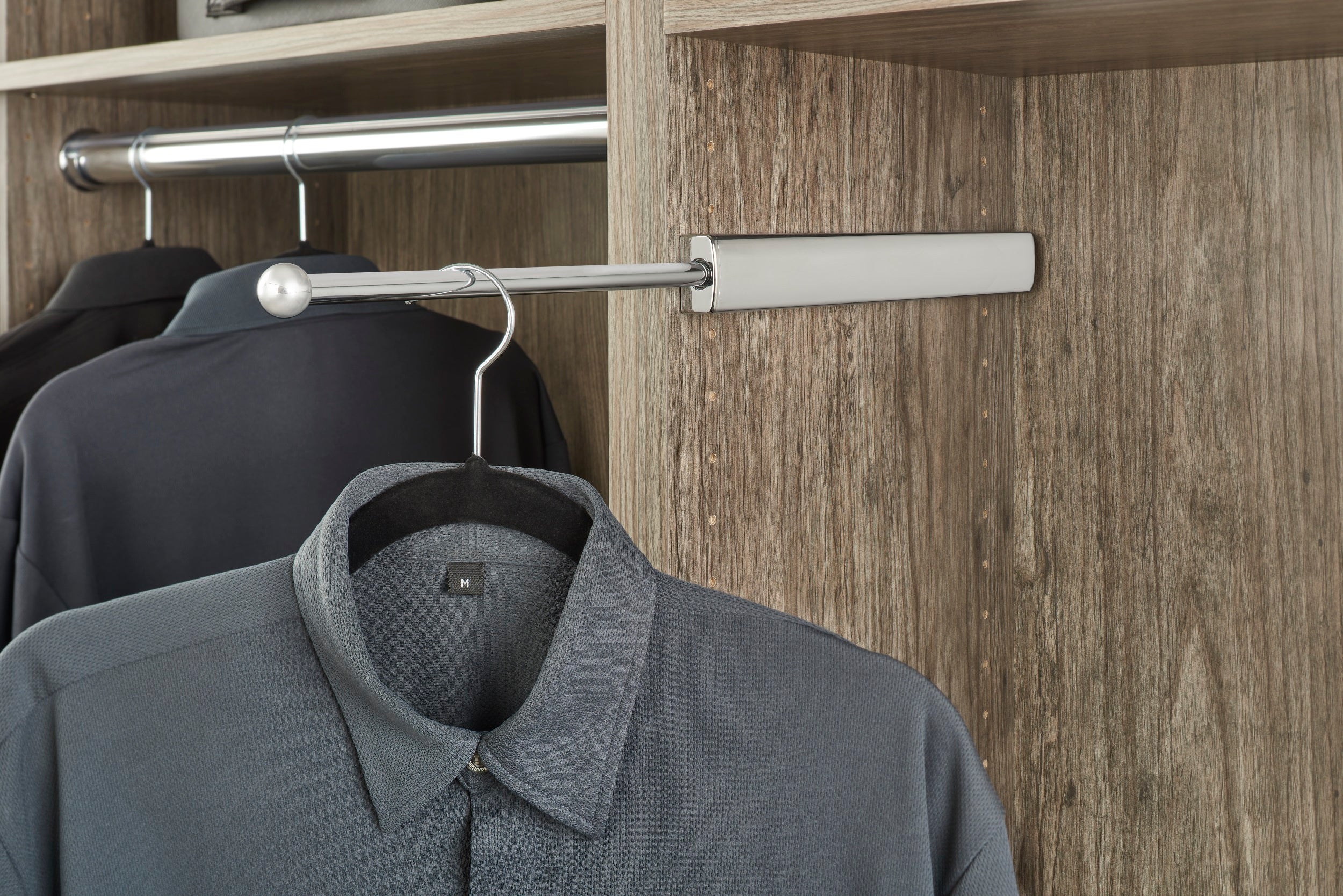 Rev-A-Shelf 14" Telescoping Closet Hanging Valet Rod, Chrome, CVLSL-14-CR-1 - VMInnovations