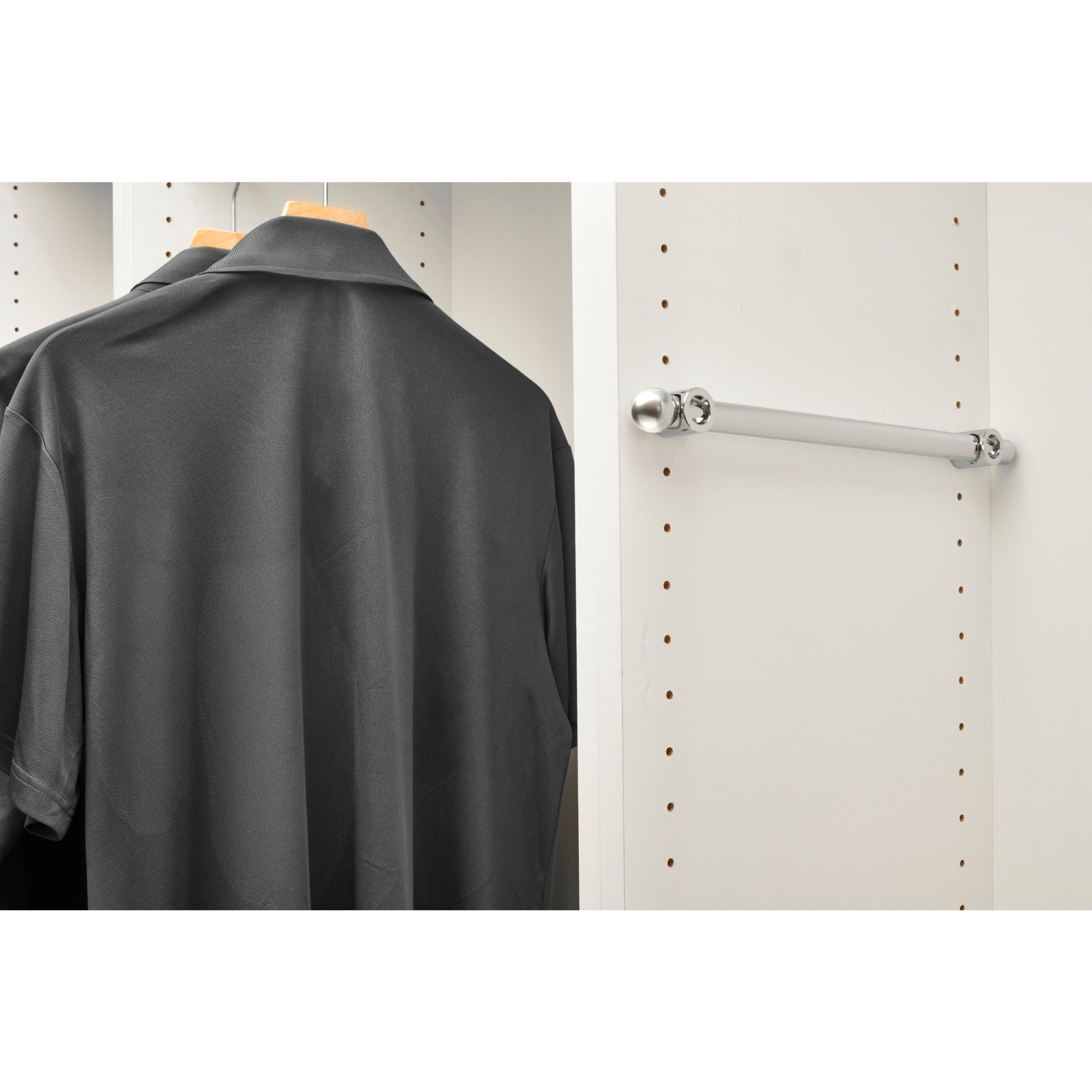 Rev-A-Shelf 14" Sliding Valet Rod for Custom Closet Systems, Chrome, CVR-14-CR