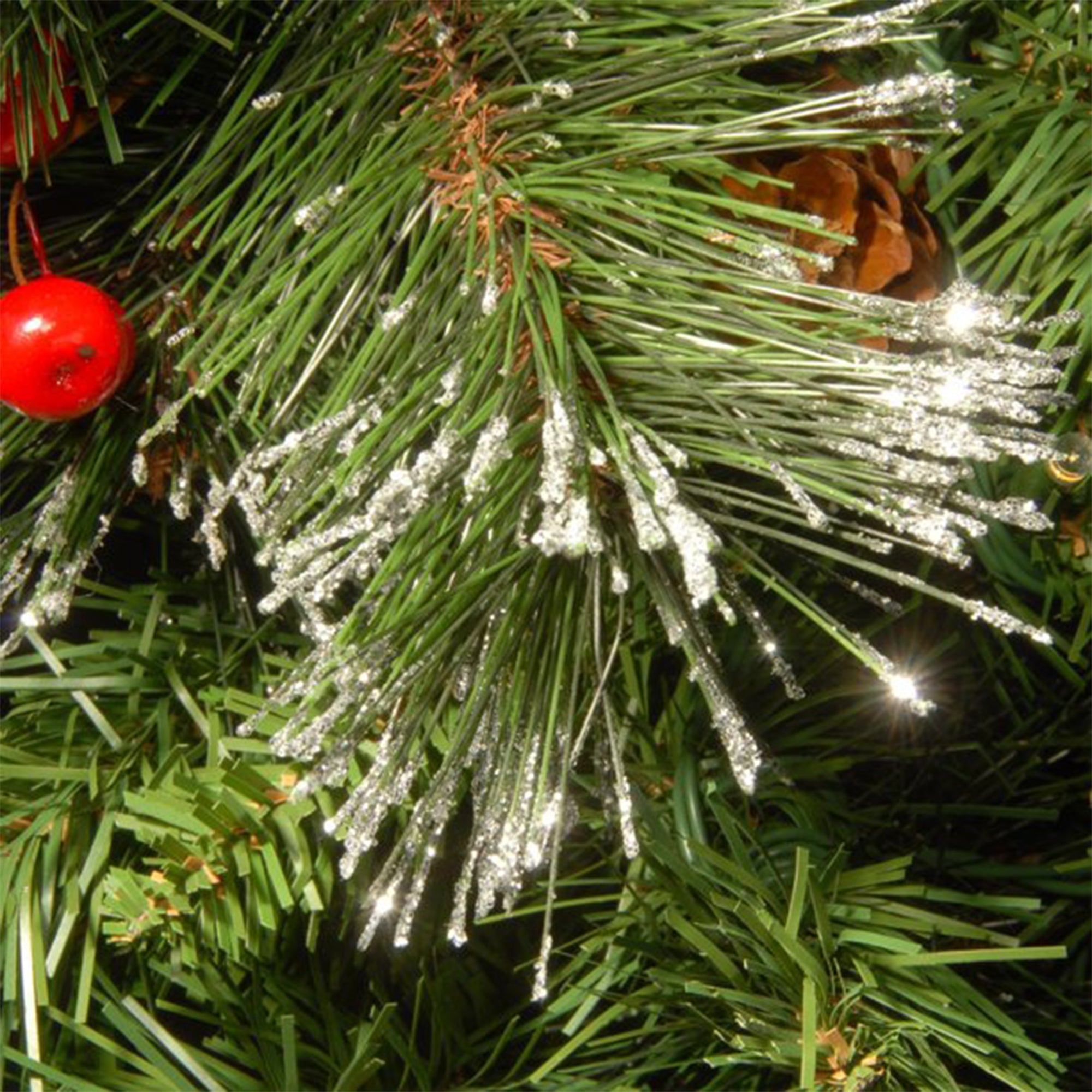 National Tree Company Crestwood Spruce 30" Pre-Lit Wreath w/ Pinecones, Berries - VMInnovations
