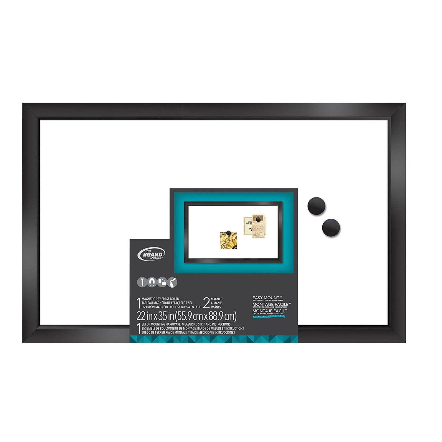 The Board Dudes Magnetic Dry Erase Marker Board with Mounting Hardware (3 Pack)