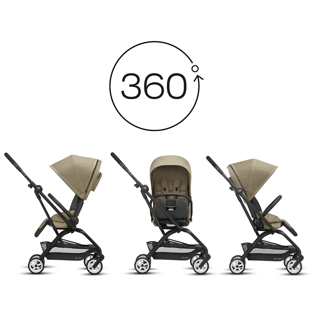 Cybex Gold Eezy S Twist 2 Folding Travel System Baby and Toddler Stroller, Beige - VMInnovations