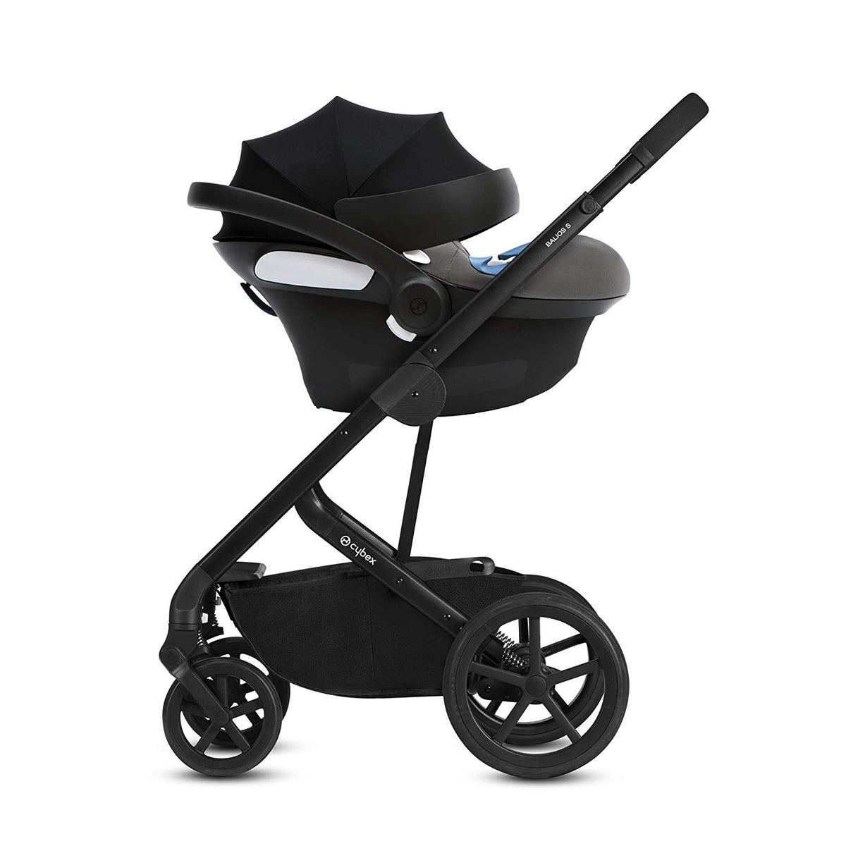 Cybex Aton M Infant Baby Car Seat & SafeLock Base with SensorSafe, Pepper Black - VMInnovations
