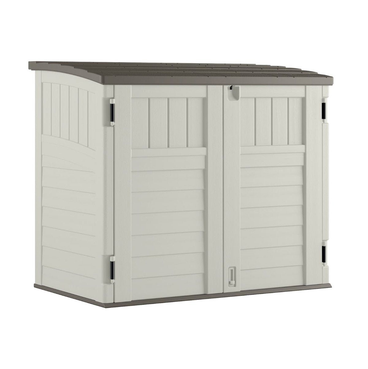Suncast Resin Versatile Vertical Storage Shed Building & Horizontal Storage Shed - VMInnovations