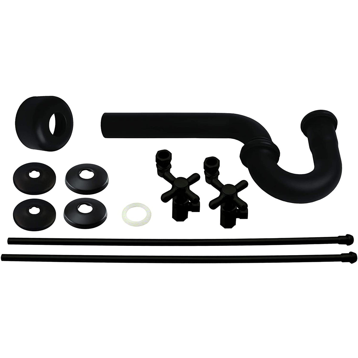 Westbrass Brass Traditional Cross Handle Pedestal Lavatory Kit Bronze (Open Box)