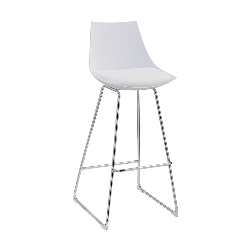 Wallace & Bay 30 Inch Neo White Plastic Bar Stool with Cushioned Seat (2 Pack)