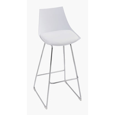 Wallace & Bay 30 Inch Neo White Plastic Bar Stool with Cushioned Seat (2 Pack)