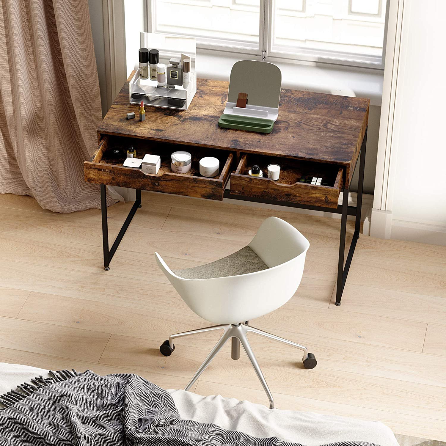 Bestier Office Writing Computer Workstation Home Office Desk w/ 2 Drawers (Used) - VMInnovations