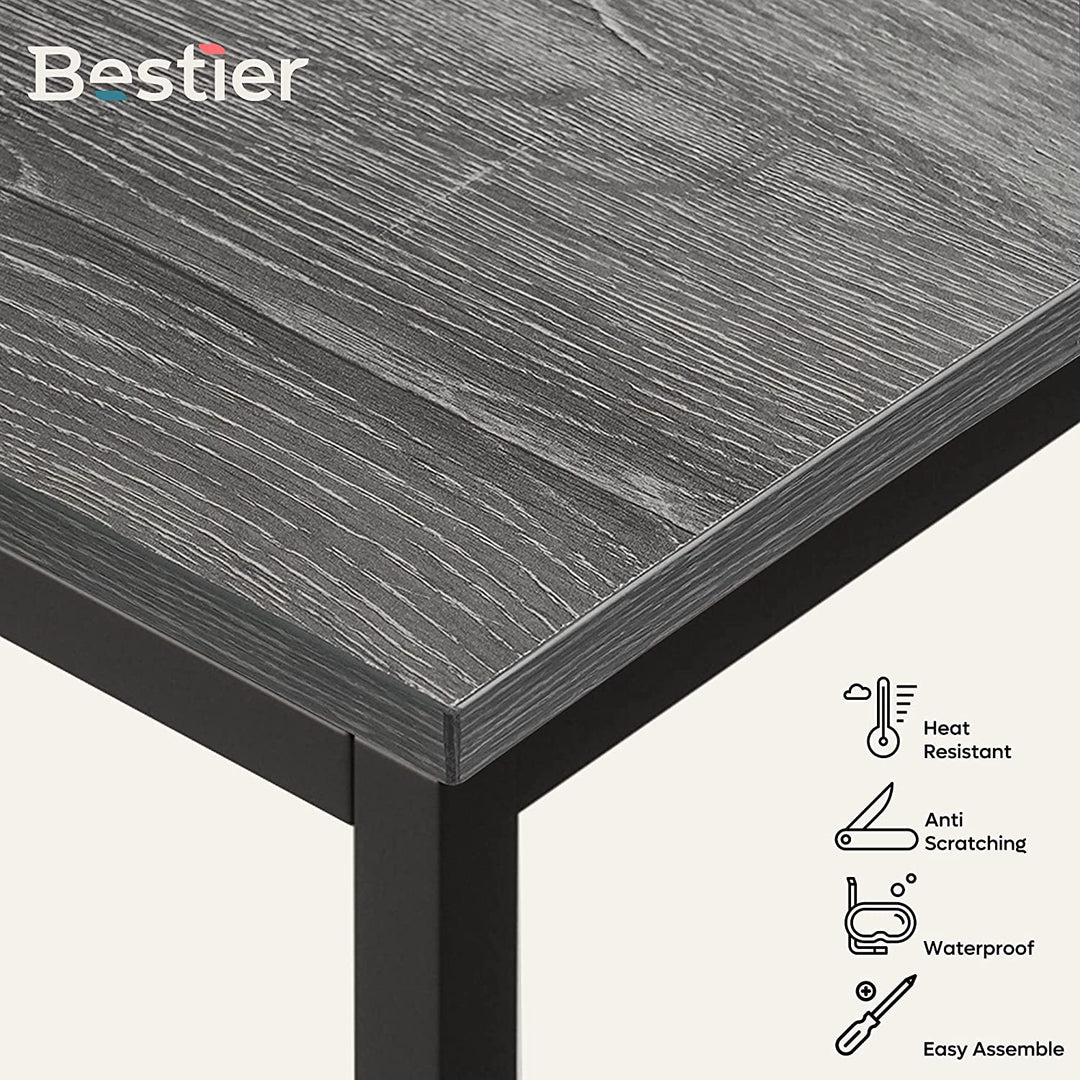 Bestier Computer Office Desk Workstation with Storage Bag & Hook, Gray, 39 Inch - VMInnovations