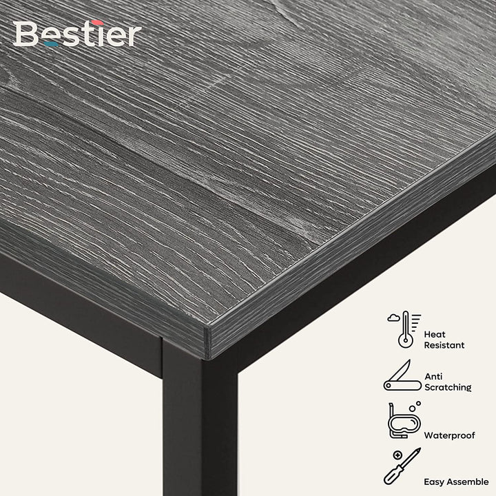 Bestier Computer Office Desk Workstation with Storage Bag & Hook, Gray, 39 Inch - VMInnovations