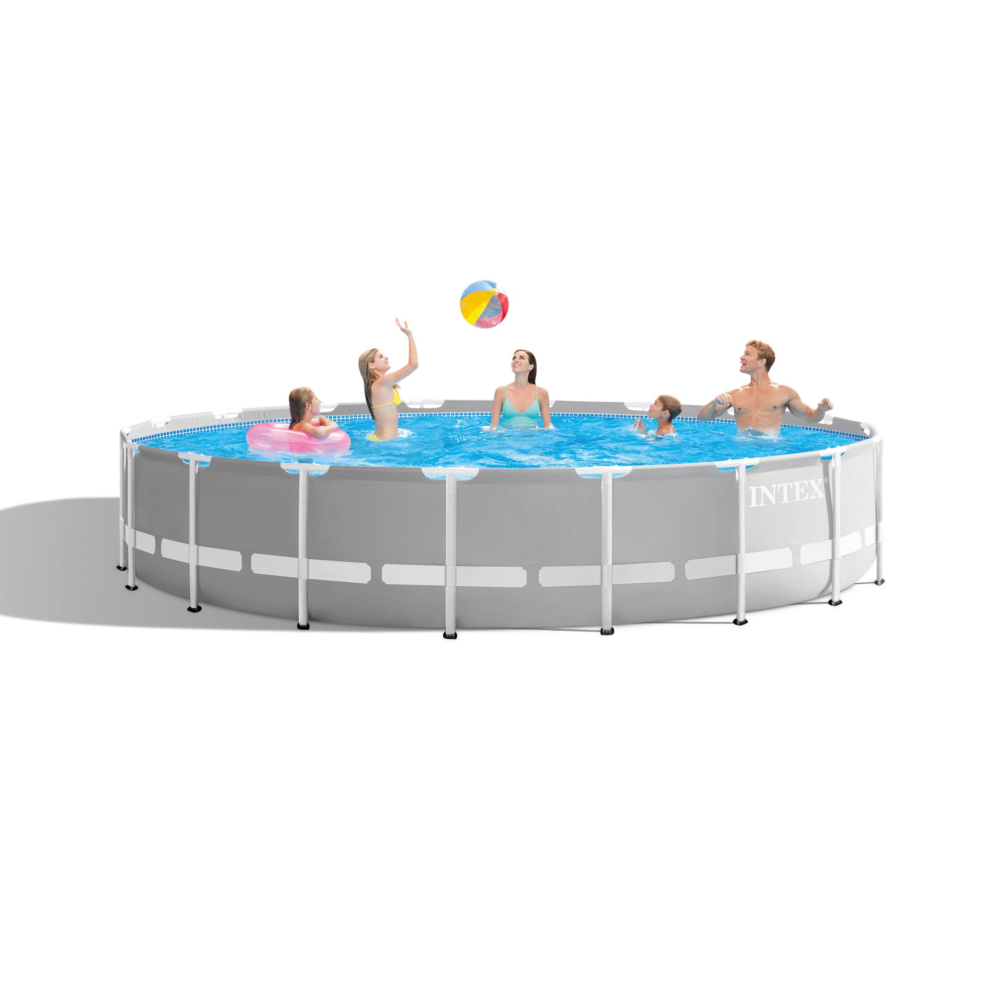 Intex 18ft x 48in Prism Frame Above Ground Swimming Pool Set with Pump (2 Pack)