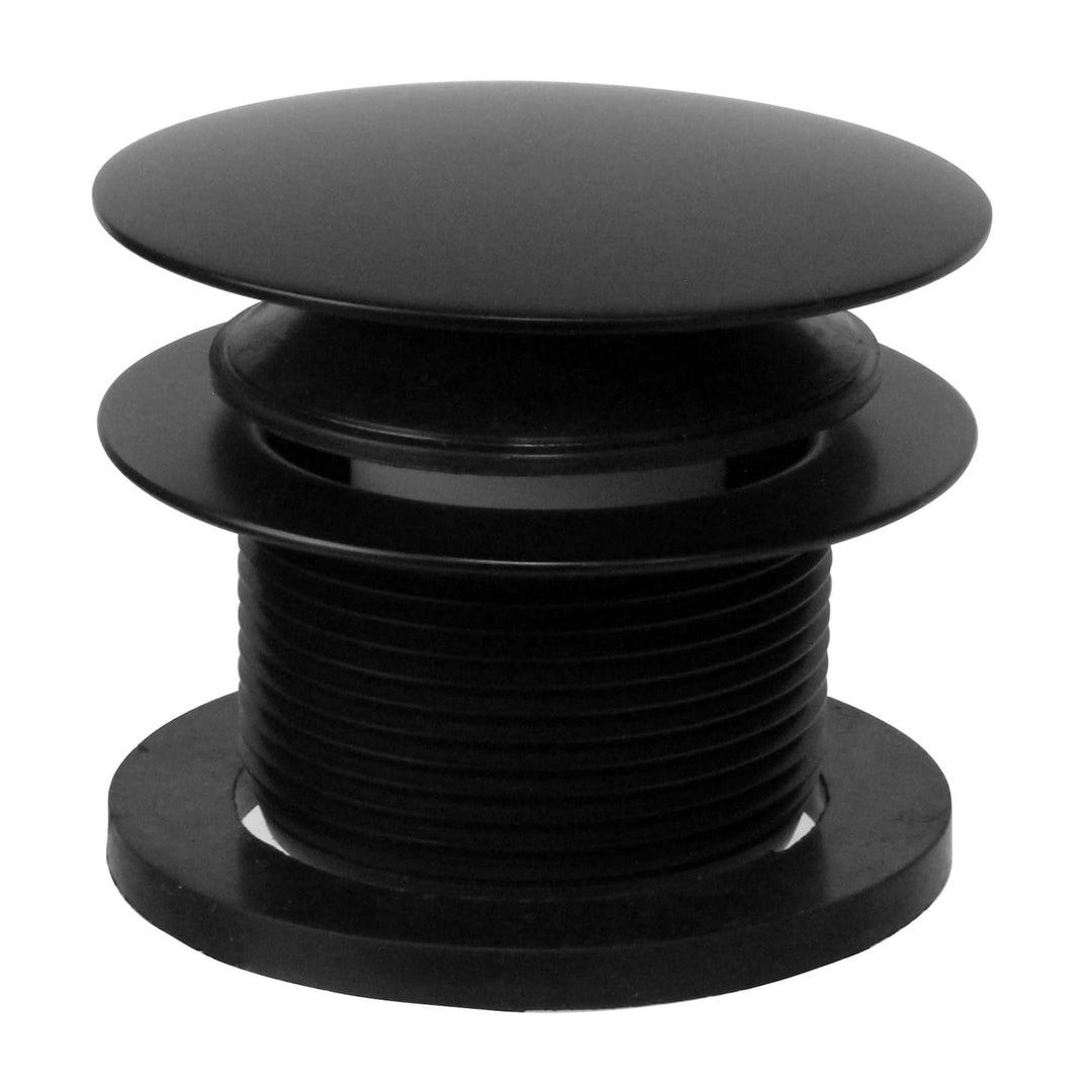 Westbrass 1.5 Inch Round Mushroom Cap Coarse Thread Tiptoe Bathtub Drain, Black - VMInnovations