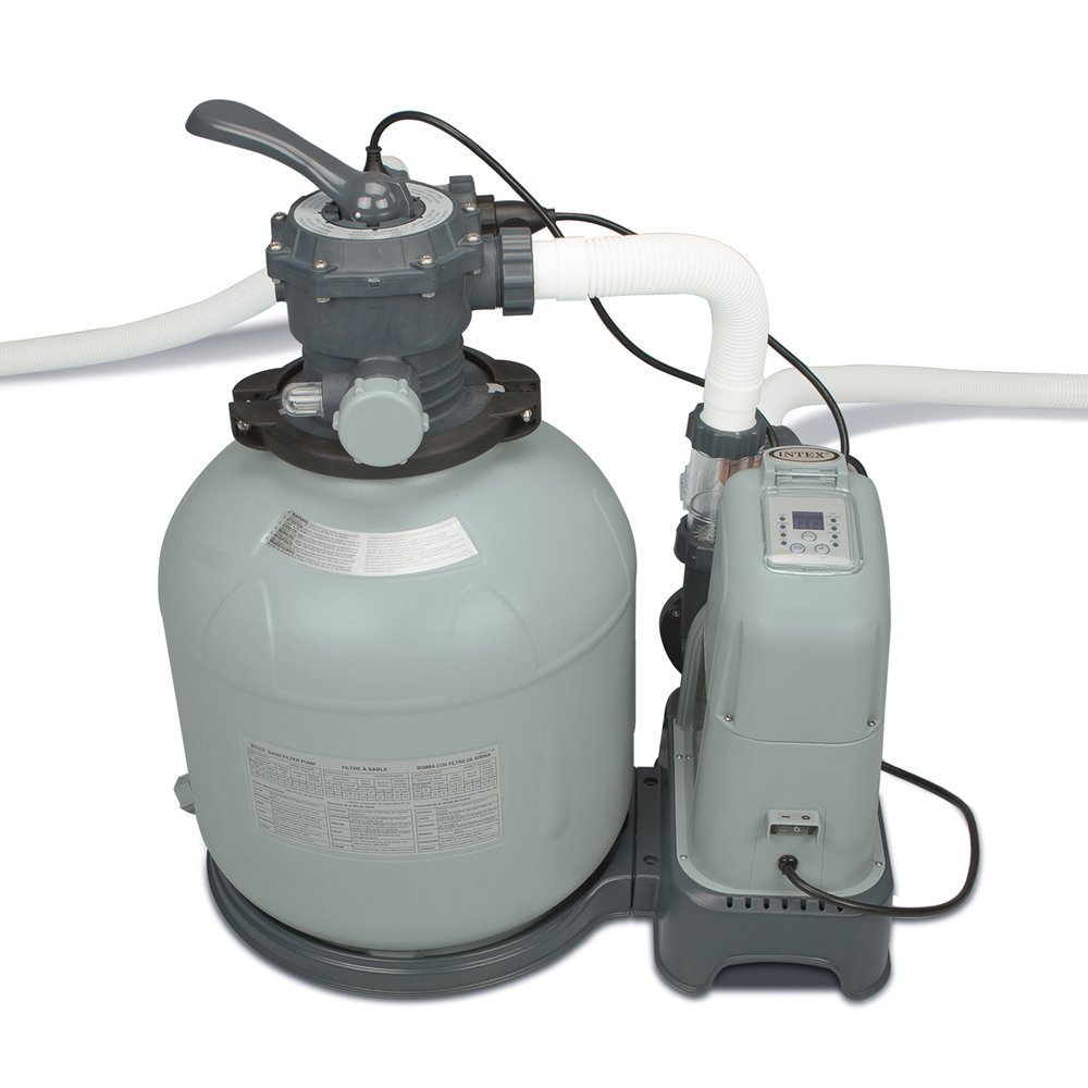Intex Saltwater System & Sand Filter Pump w/ Pool Replacement Hose(2 Pack)