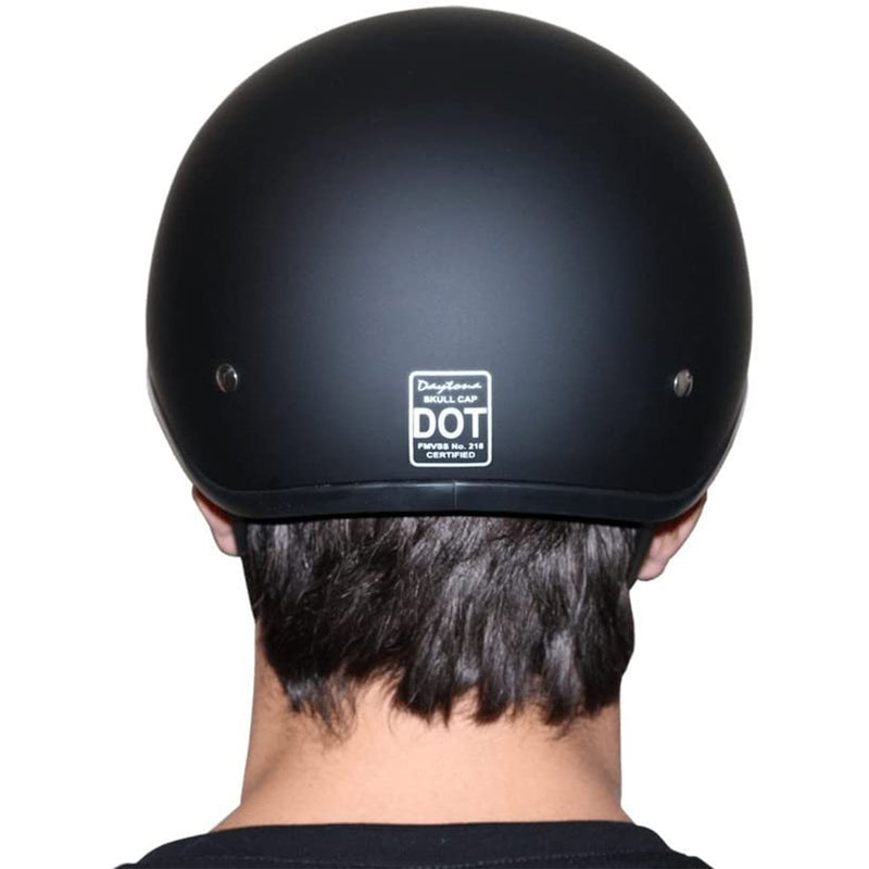 Daytona Helmets Motorcycle Half Helmet Skull Cap, Large, Black, Come Get &