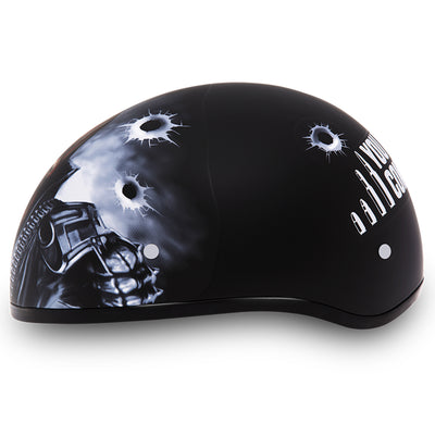 Daytona Helmets Motorcycle Half Helmet Skull Cap, Large, Black, Come Get 'Em