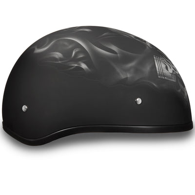 Daytona Helmets Motorcycle Half Helmet Skull Cap, Large, Black, Pistons Skull