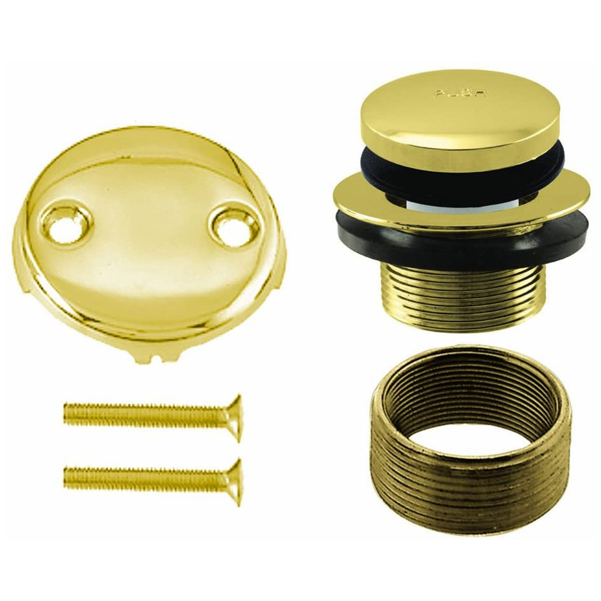 Westbrass 1.5" Universal Tiptoe Bathtub Trim Set w/ 2 Hole Faceplate (2 Pack)