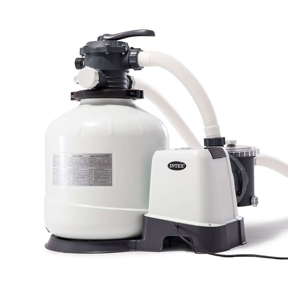 Intex Pool Sand Filter Pump w/ Automatic Timer & Replacement Hose Adapter Set